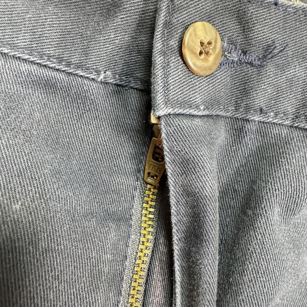 Polo Ralph Lauren Chino Pants Mens 34x34 Navy Blue Pleated Cotton Casual